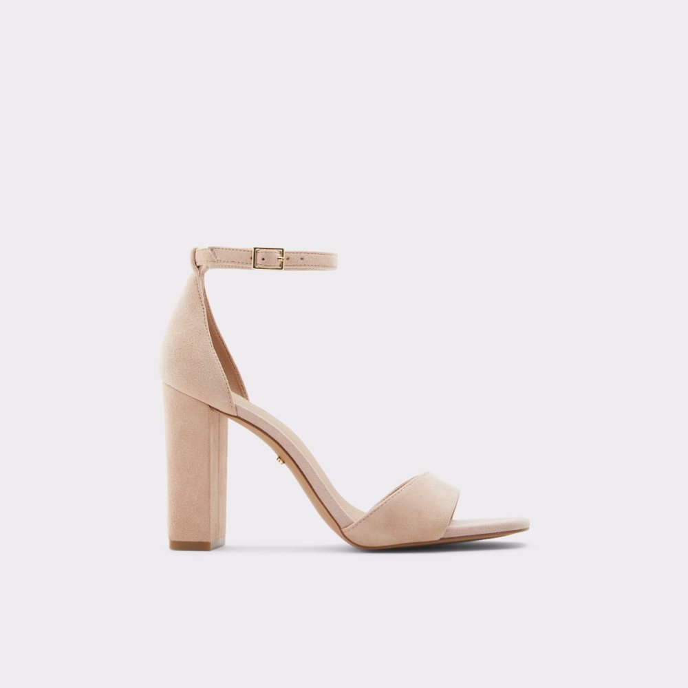 Zapatos Tacon Bloque Aldo Enaegyn Correa Tacón Sandal - Cup Sole Beige | 17KMZEUGL