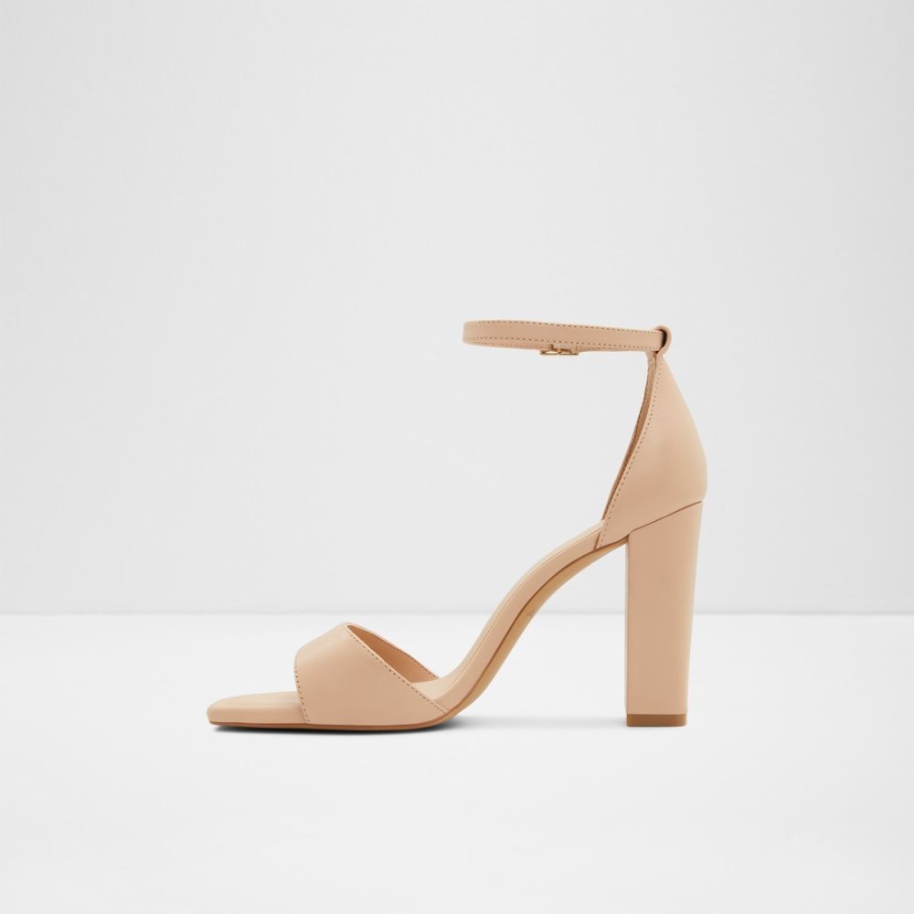 Zapatos Tacon Bloque Aldo Enaegyn Correa Tacón Sandal - Cup Sole Beige Claro | 19RAMGSCD