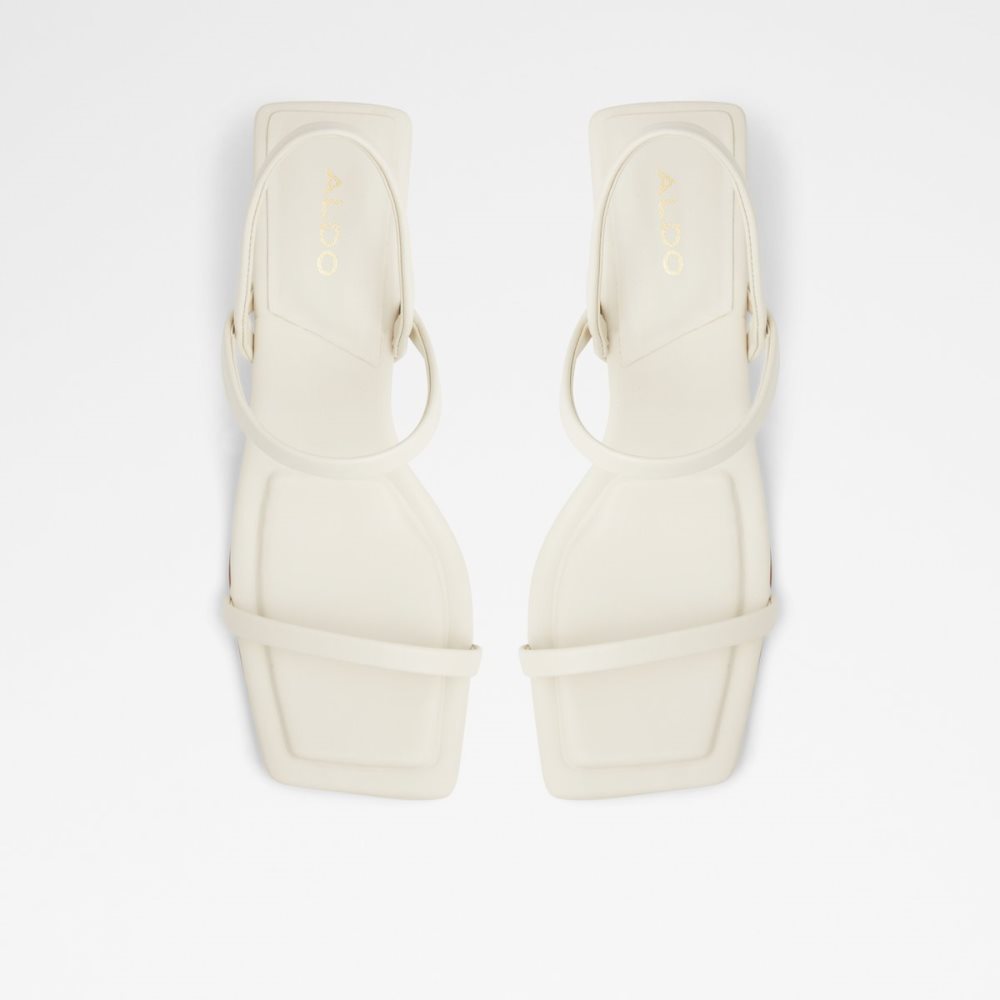 Zapatos Tacon Bloque Aldo Lokurr Sling Back Tacón Sandal Blancos | 38DXGIRFT