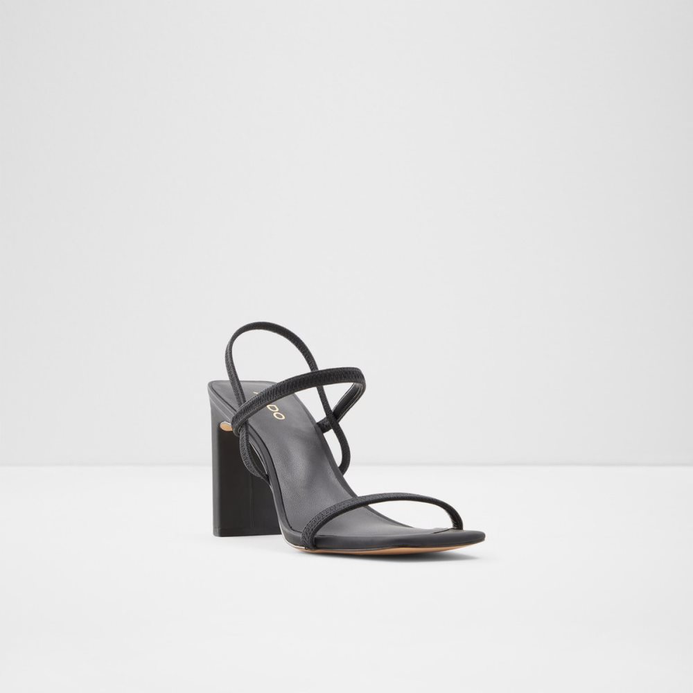 Zapatos Tacon Bloque Aldo Okurr Tiras Tacón Sandal Negros | 05KFDGWXM