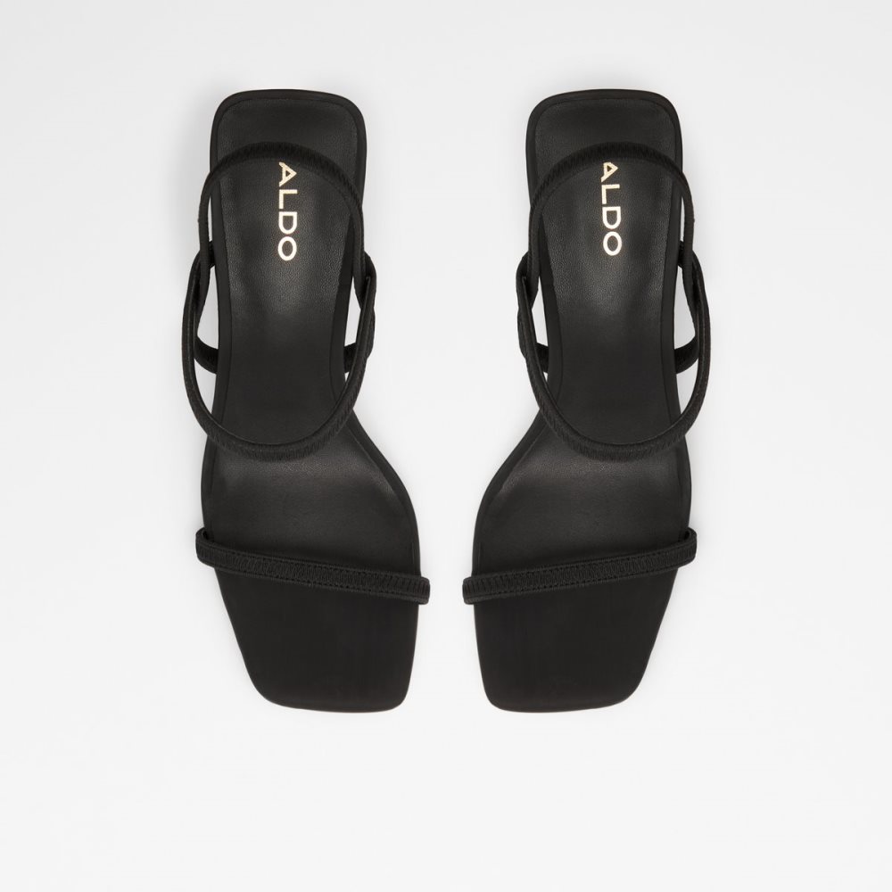 Zapatos Tacon Bloque Aldo Okurr Tiras Tacón Sandal Negros | 05KFDGWXM