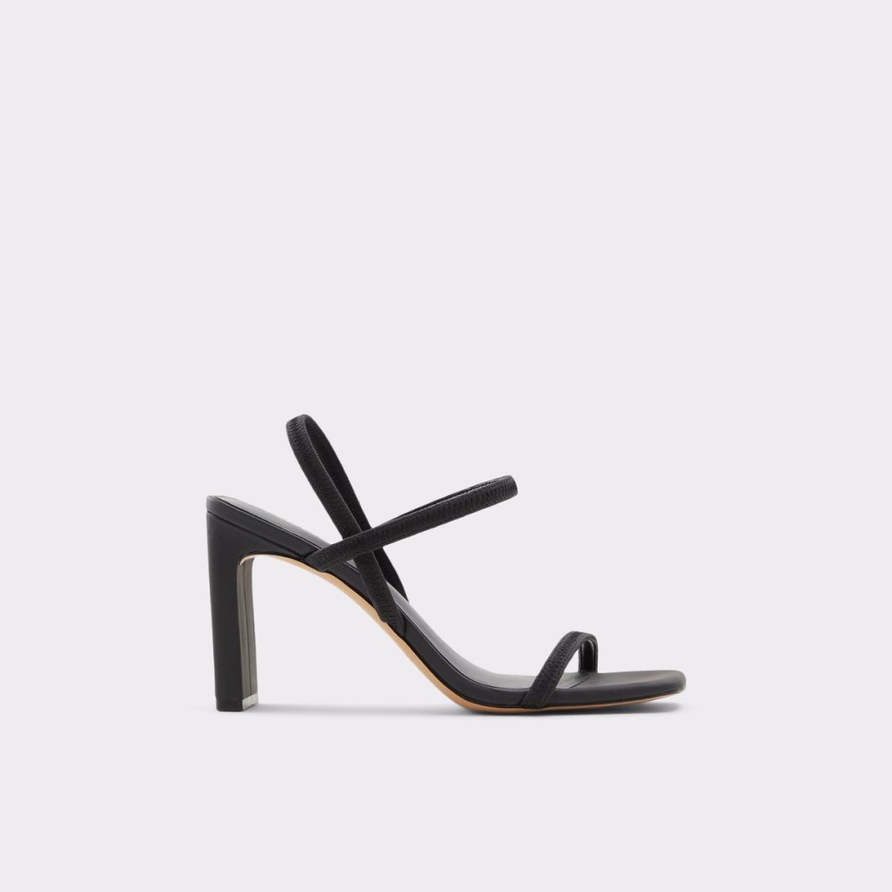 Zapatos Tacon Bloque Aldo Okurr Tiras Tacón Sandal Negros | 05KFDGWXM