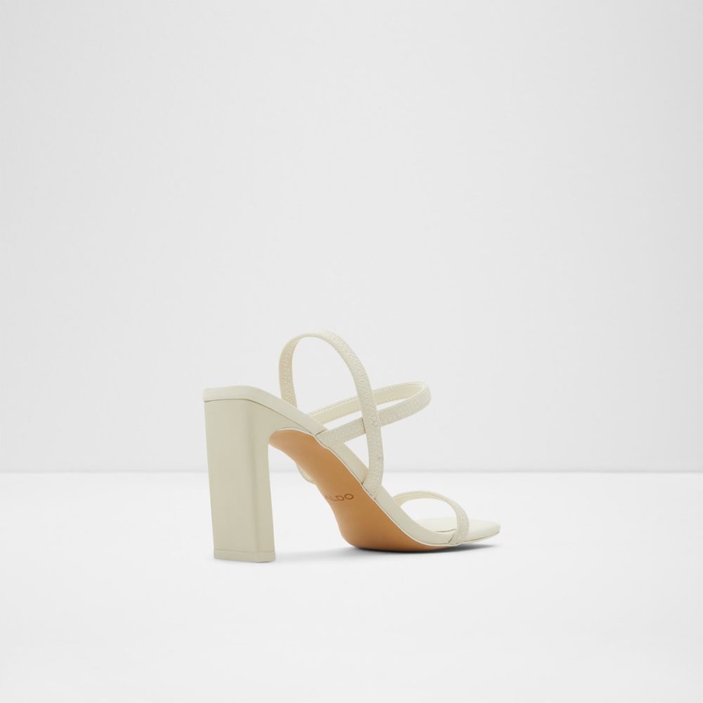 Zapatos Tacon Bloque Aldo Okurr Tiras Tacón Sandal Blancos | 28RHOZPYS