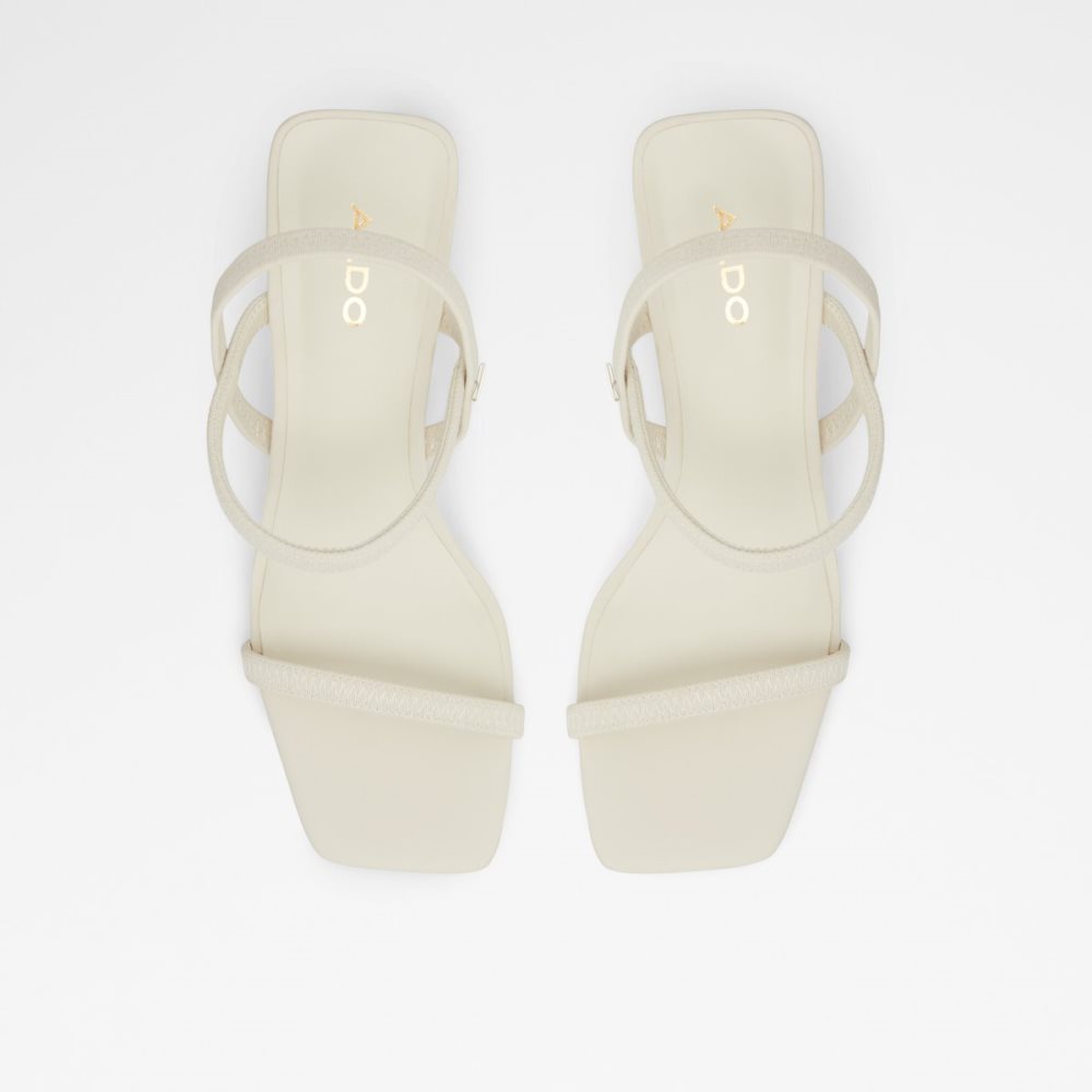 Zapatos Tacon Bloque Aldo Okurr Tiras Tacón Sandal Blancos | 28RHOZPYS