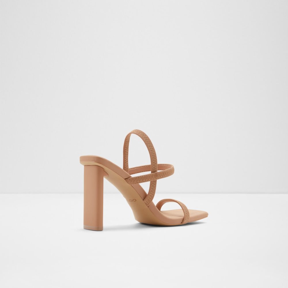 Zapatos Tacon Bloque Aldo Okurra Tiras Tacón Sandal Beige | 54EFPAGVN