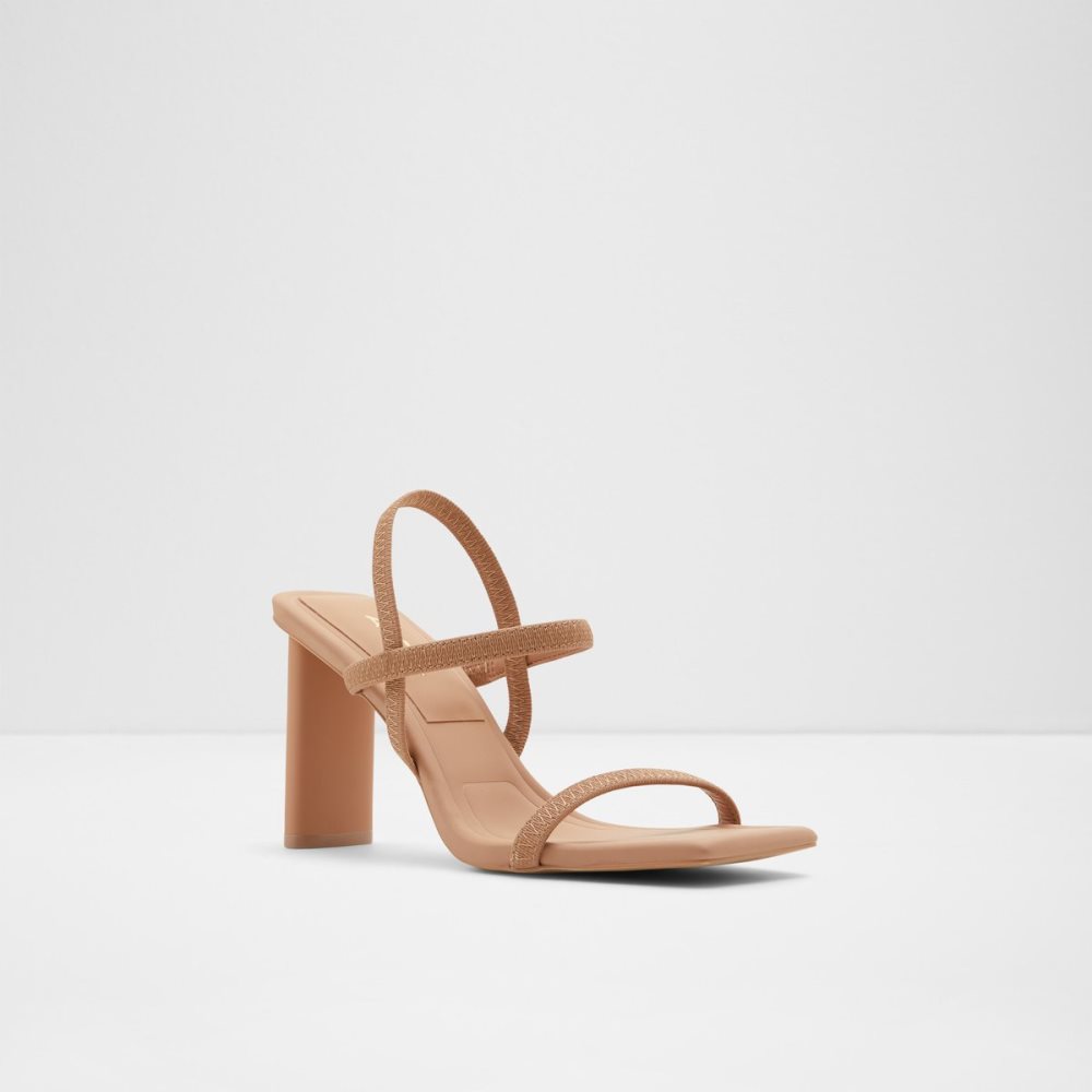 Zapatos Tacon Bloque Aldo Okurra Tiras Tacón Sandal Beige | 54EFPAGVN