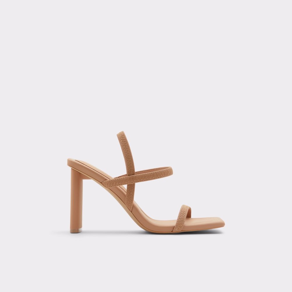 Zapatos Tacon Bloque Aldo Okurra Tiras Tacón Sandal Beige | 54EFPAGVN