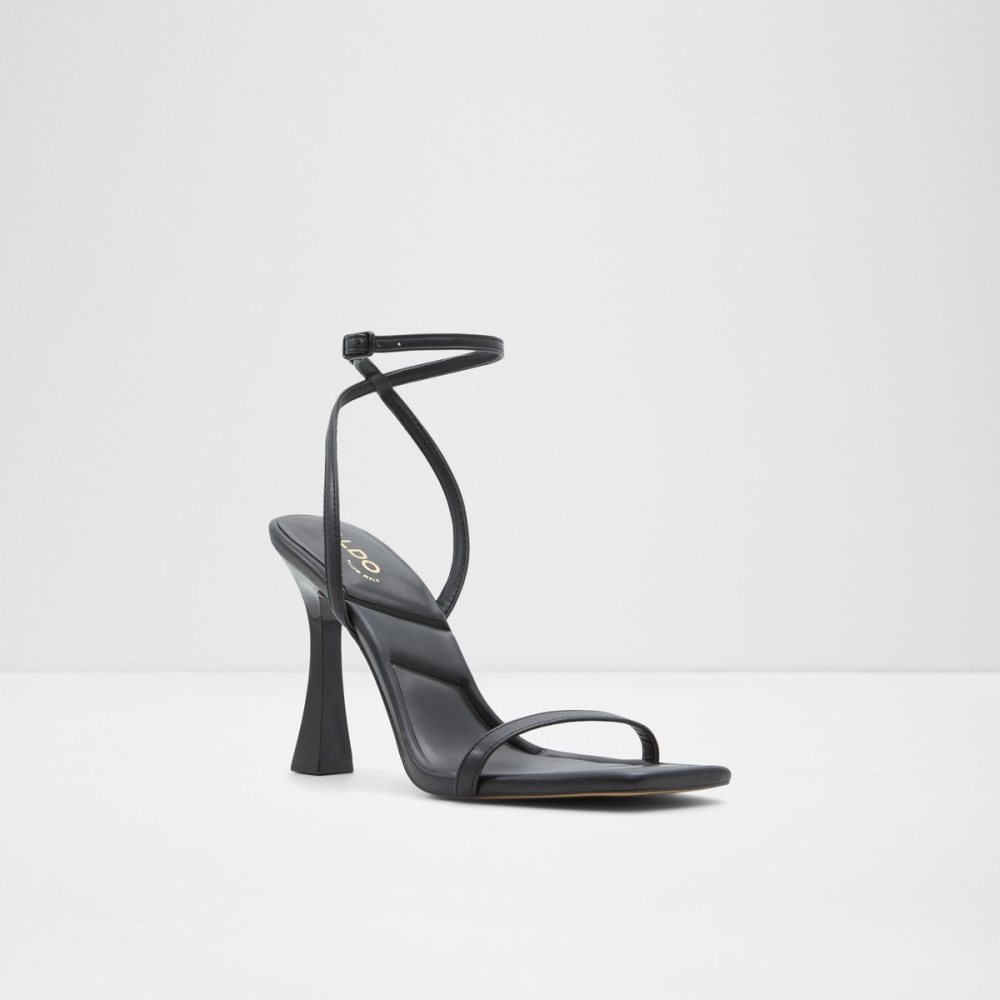 Zapatos Tacon Bloque Aldo Vivanti Correa Tacón Sandal Negros | 73SYBUIQA